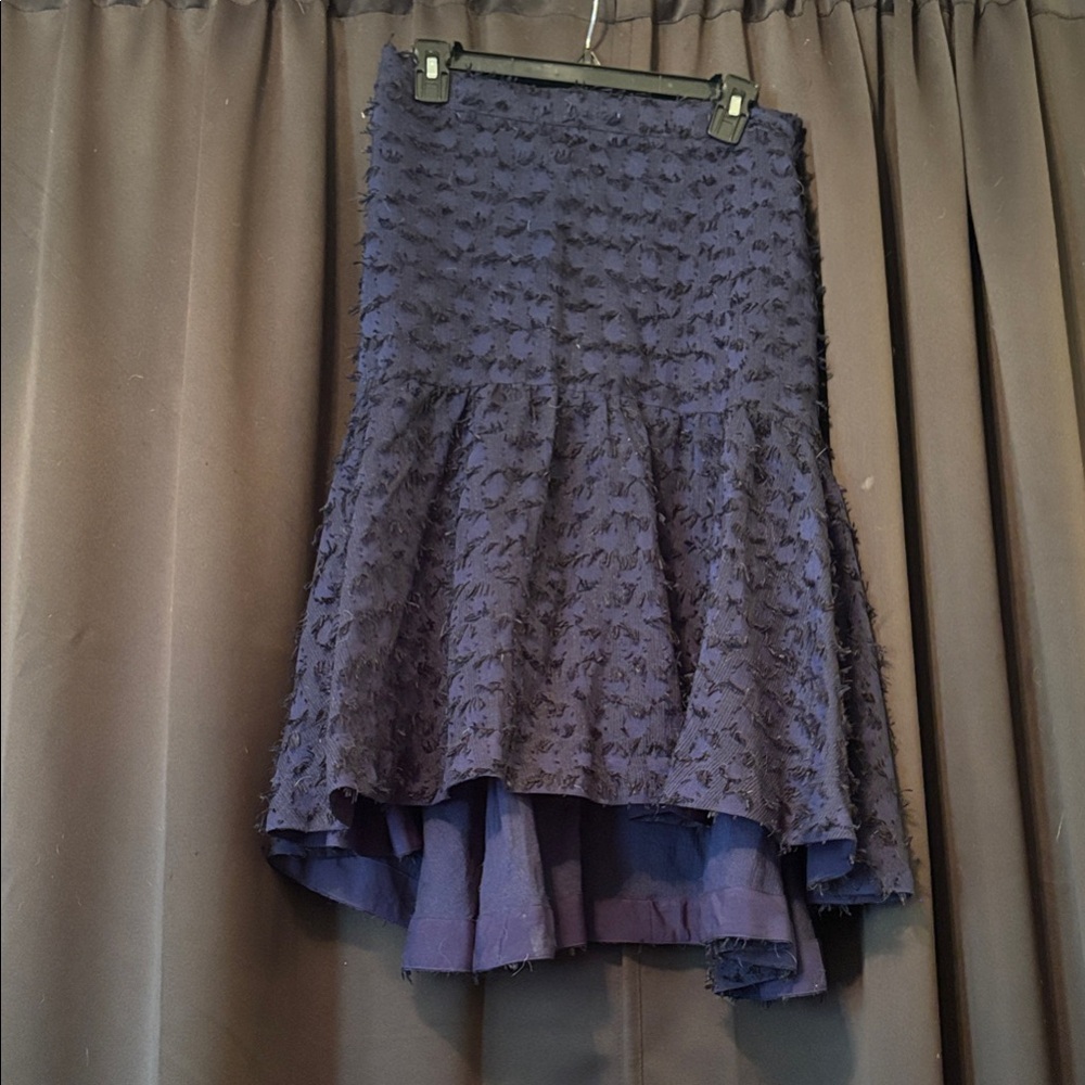 Maeve Textured Midnight Blue Midi Skirt